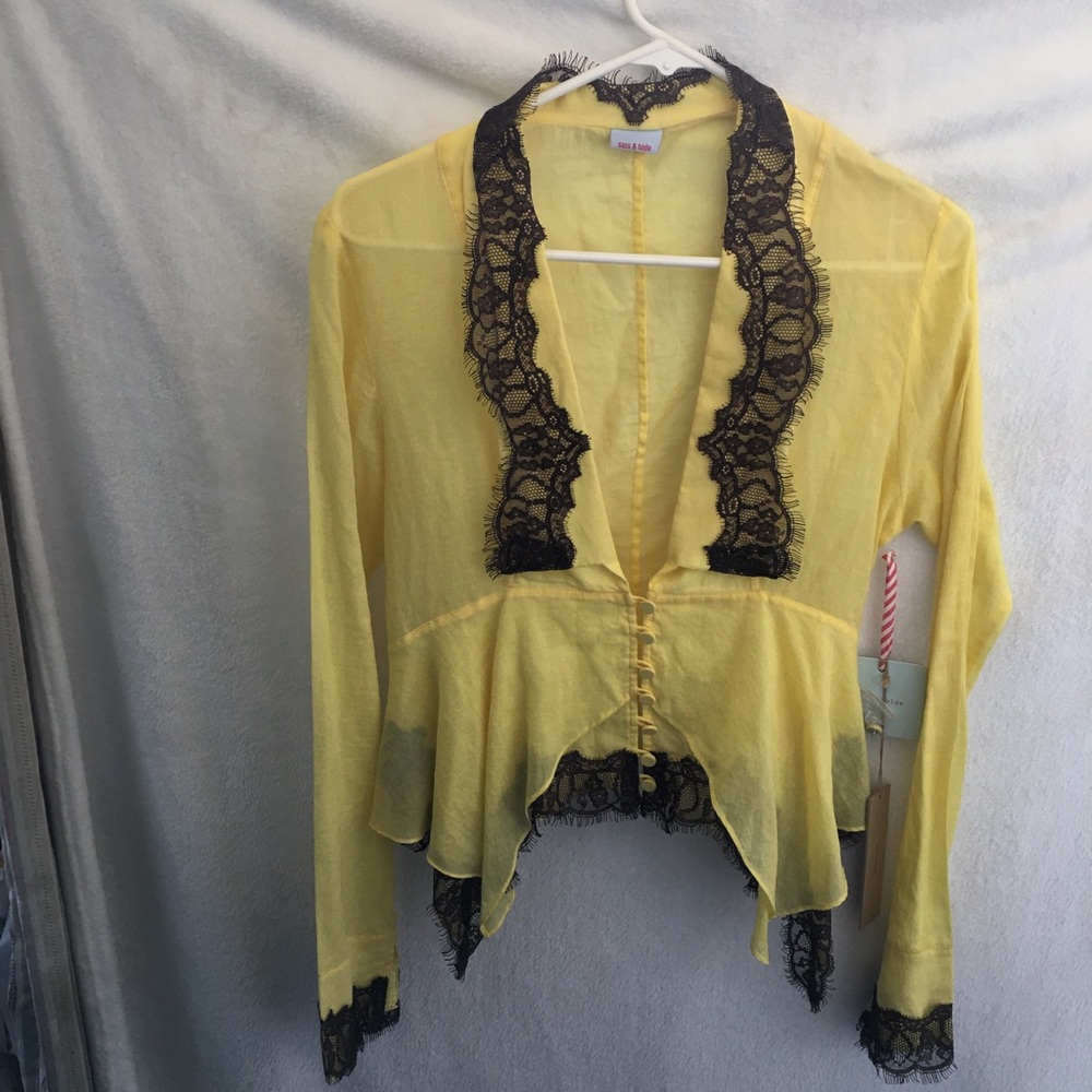 NWT Sass and Bide cotton and lace blouse